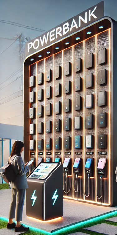 powerbank muur om makkelijk powerbanks te kunnen huren